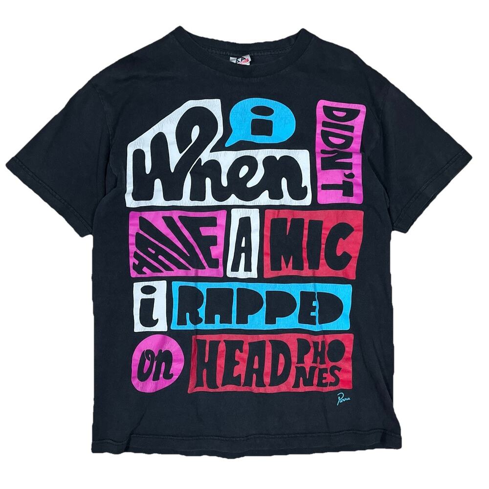 Parra x Stones Throw PB Wolf Charizma Rap On Headphones Vintage T-Shirt Medium